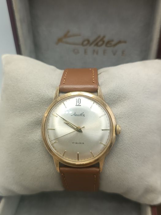 Zegarek monthe mechaniczny pozłacany au 17jewels