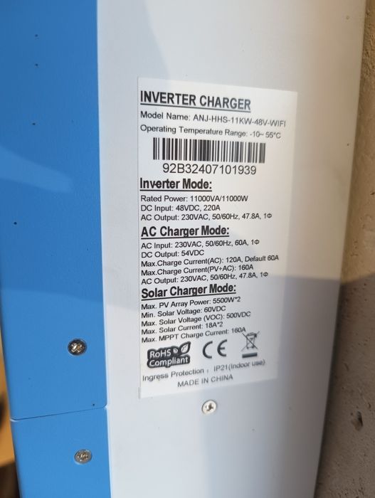 Anenji 11 kW 1 faz