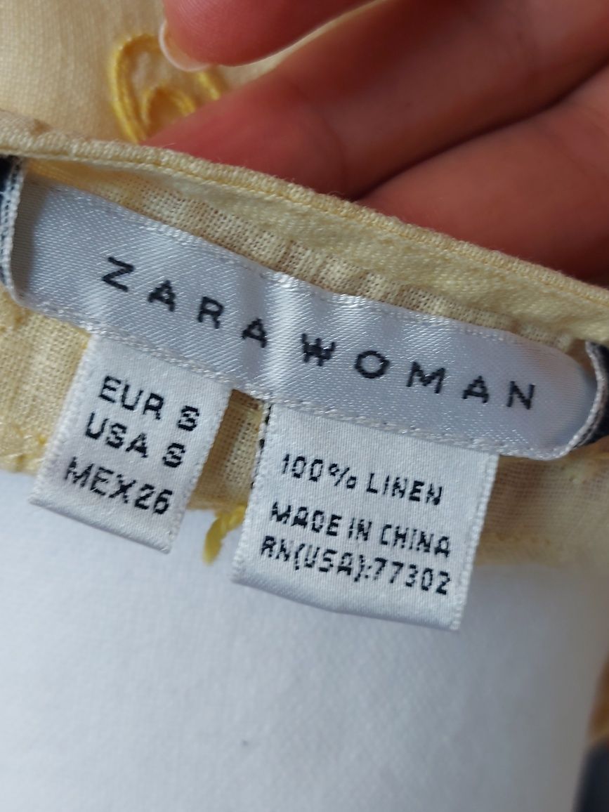 Túnica Amarelo Claro bordada - Zara - Tam° S