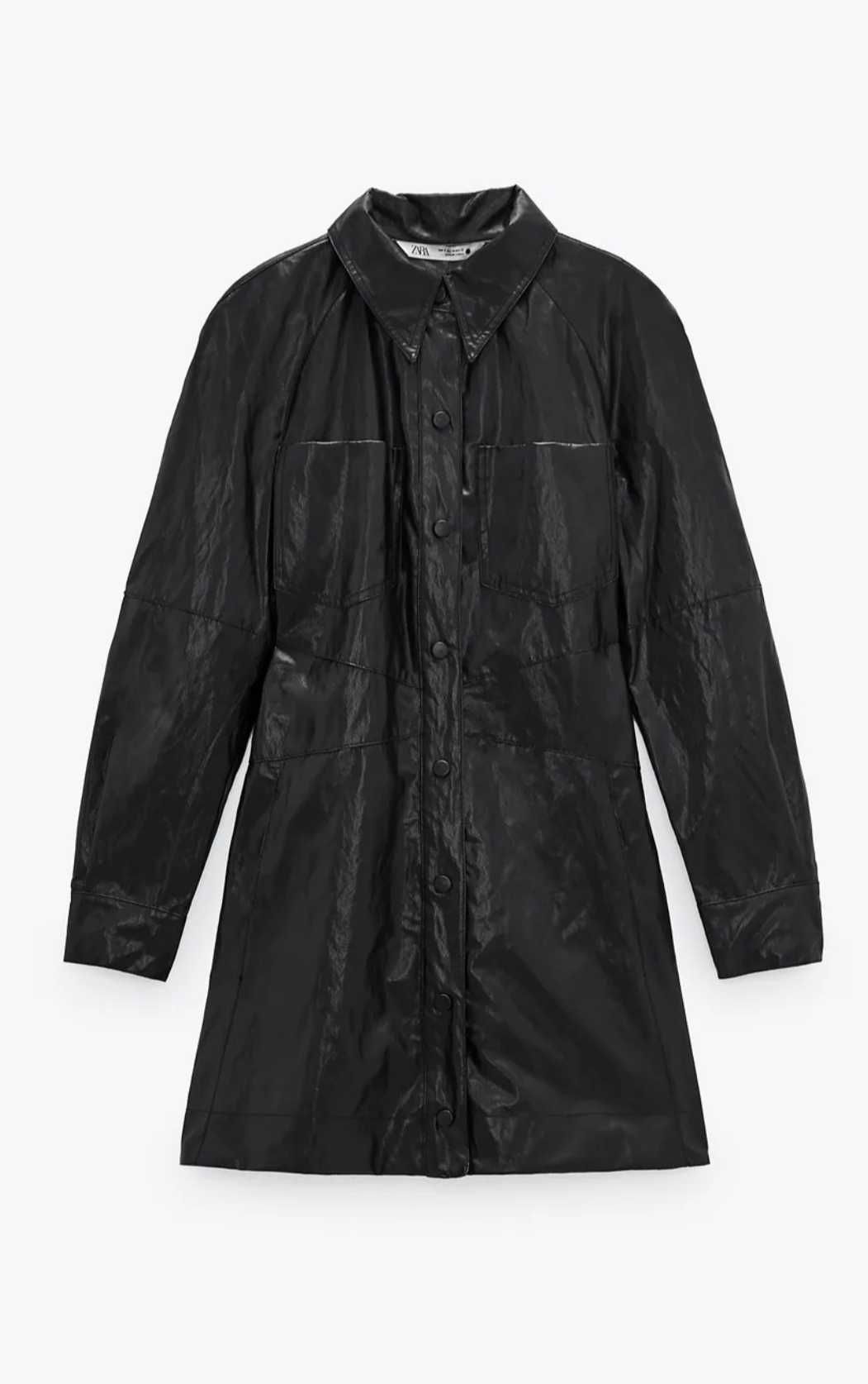 Nowa sukienka mini ze sztucznej skóry Zara r. S