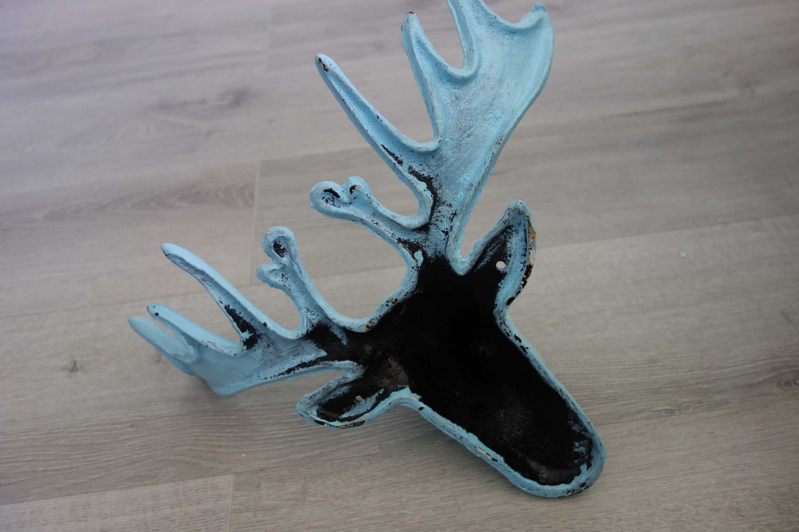 norweska dekoracja duża żeliwna głowa jelenia