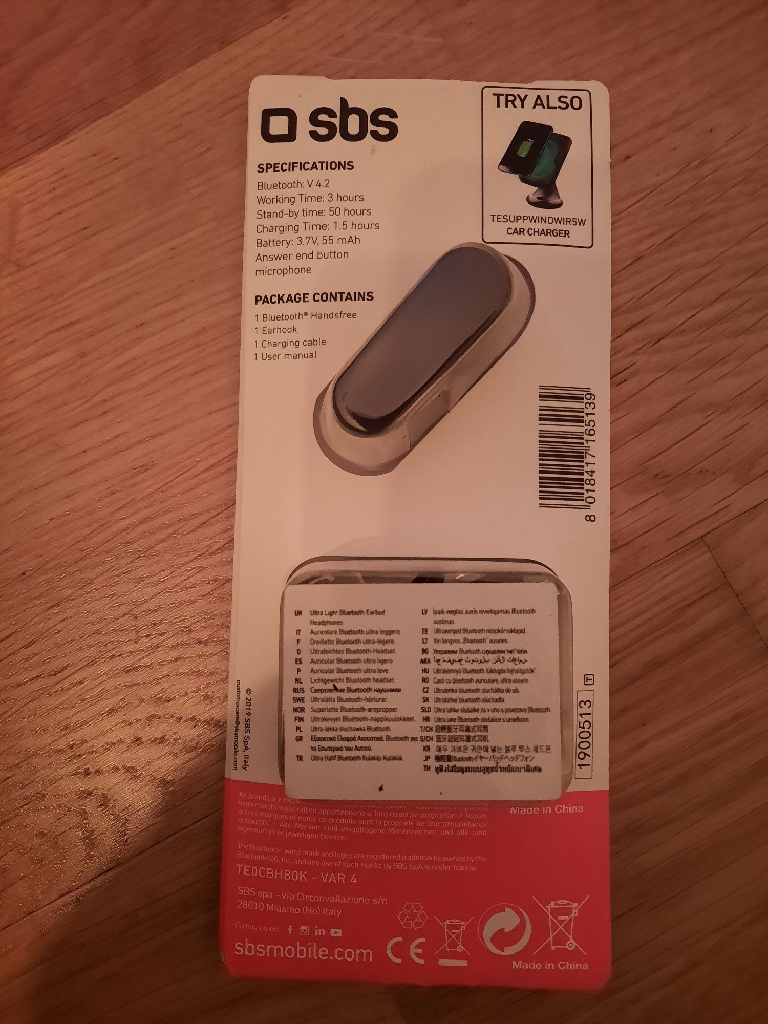 Sbs bluetooth V 4.2 słuchawka