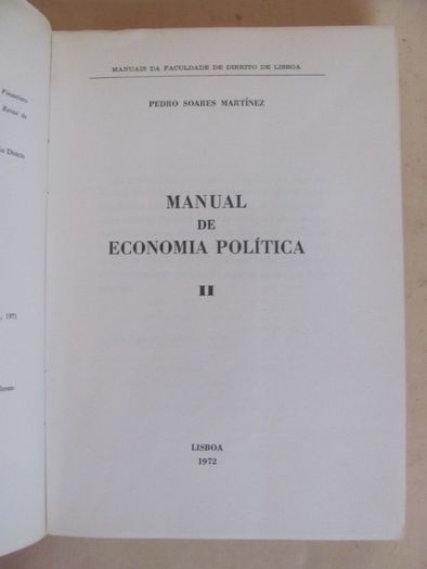 Manual de Economia Política de Pedro Soares Martínez