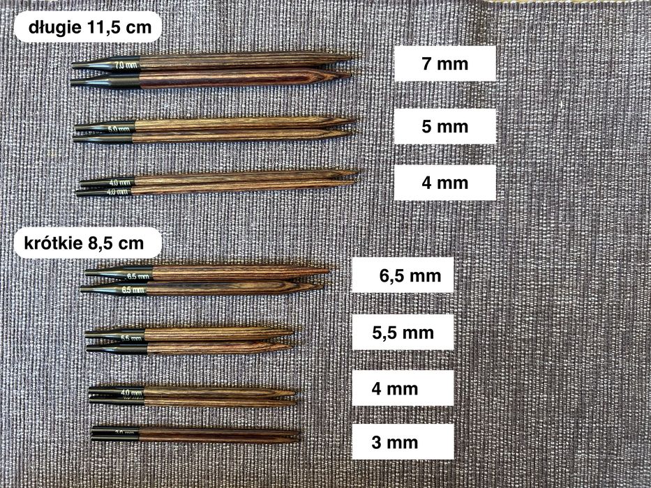 druty wymienne KnitPro Ginger, różne długości i rozmiary