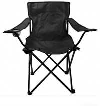 Nowe czarne składane krzesło wędkarskie turystyczne kempingowe