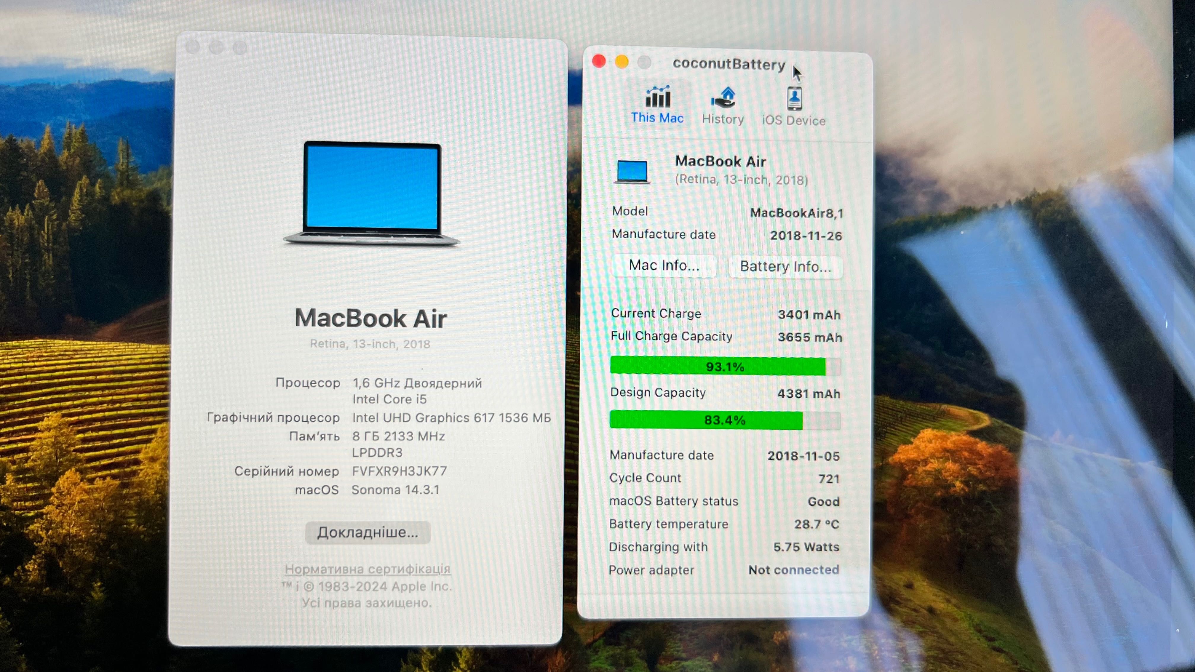 Apple Macbook Air 2018 i5 | 8Gb Ram | 128Gb SSD