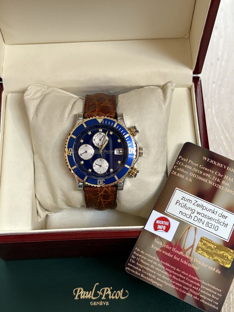 Zegarek Paul Picot Le Chronographe 18k 750 Chronograph Stan Idealny