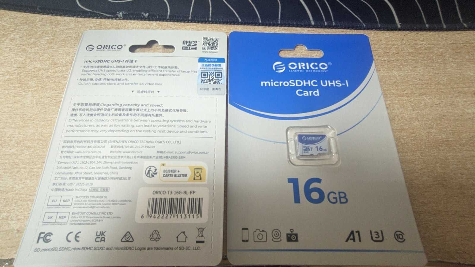 Картка пам'яті Orico Micro SD Flash Card 16 Gb microSDHC UHS1 Card