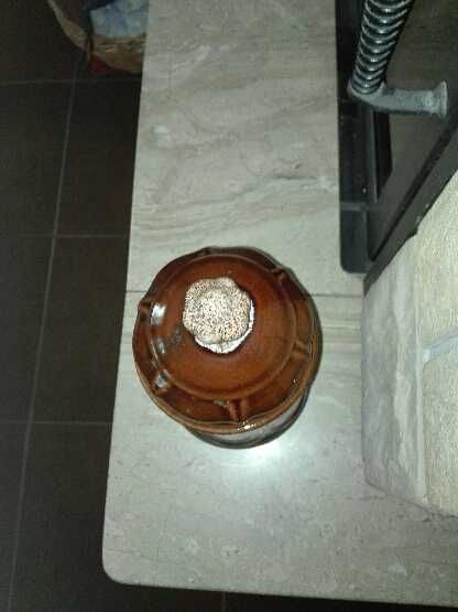 pojemnik na produkty sypkie do kuchni ceramiczny brązowy