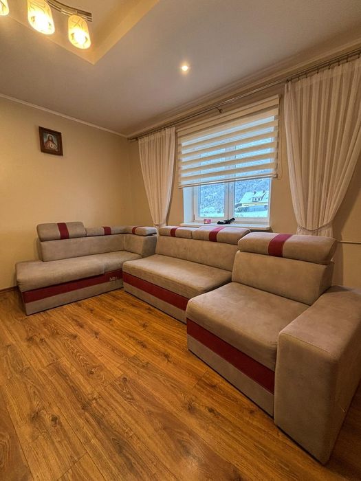 Narożnik szaro-bordowy