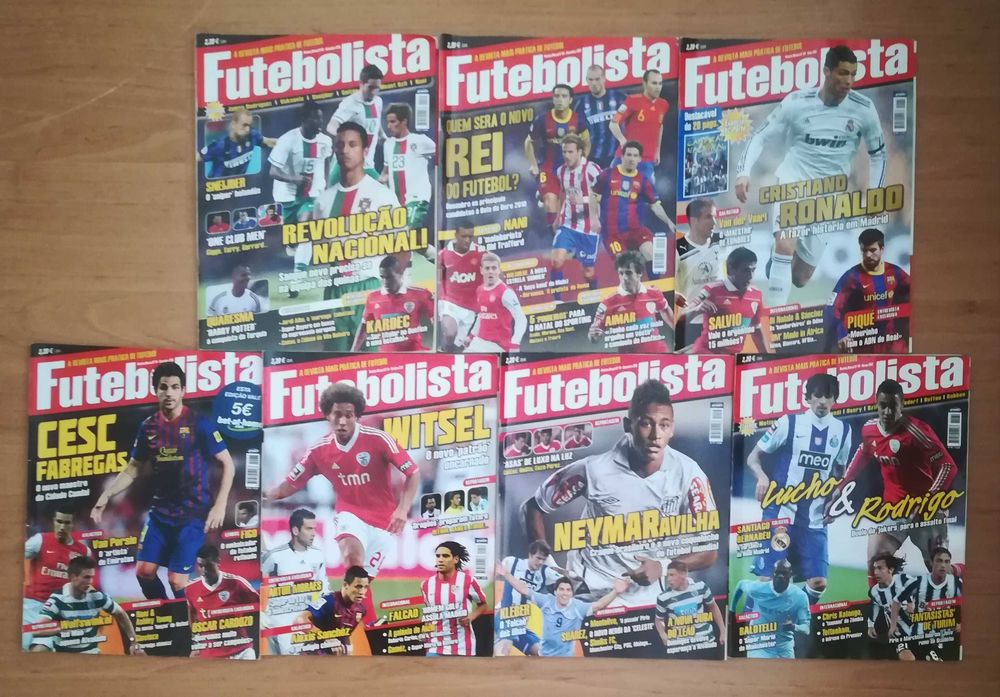 sete revistas antigas FUTEBOLISTA um euro cada
