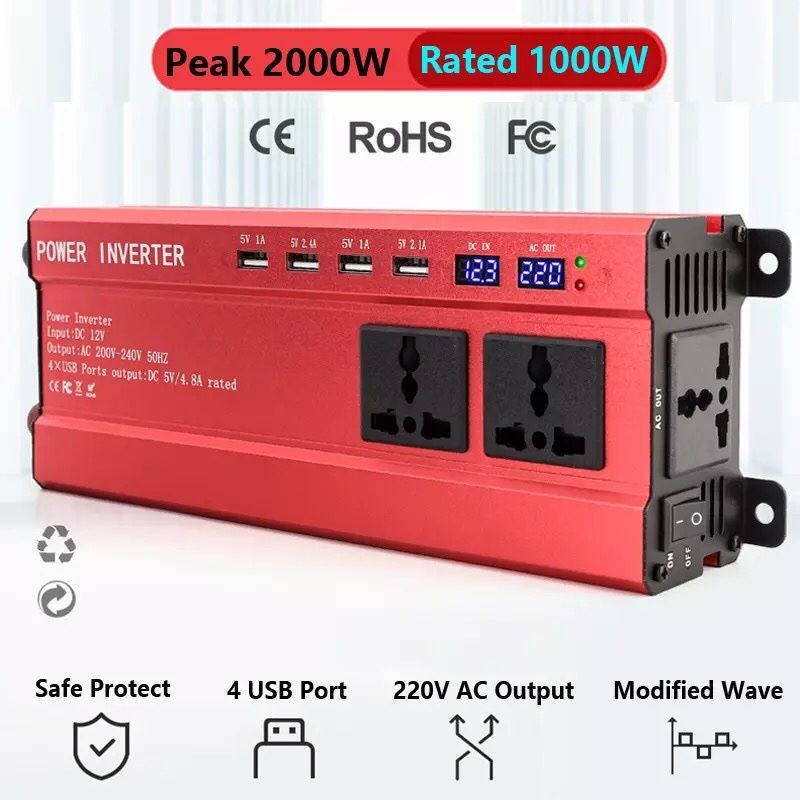 Інвертор 12-220V 2000W Инвертор Перетворювач