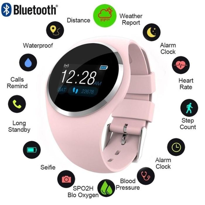 Smart Watch Q1 - zegarek z monitorem zdrowia CZARNY