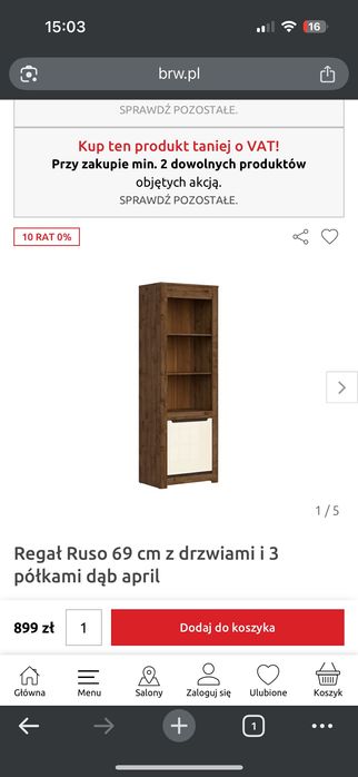 Meble brw ruso regał + komoda