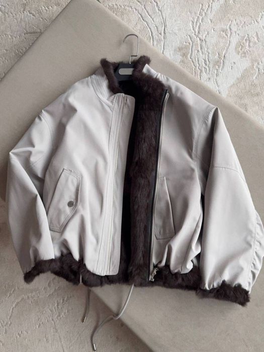 двостороння жіноча  парка з натуральним хутром