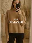 sweter brązowy golf 100% kaszmir H&M premium