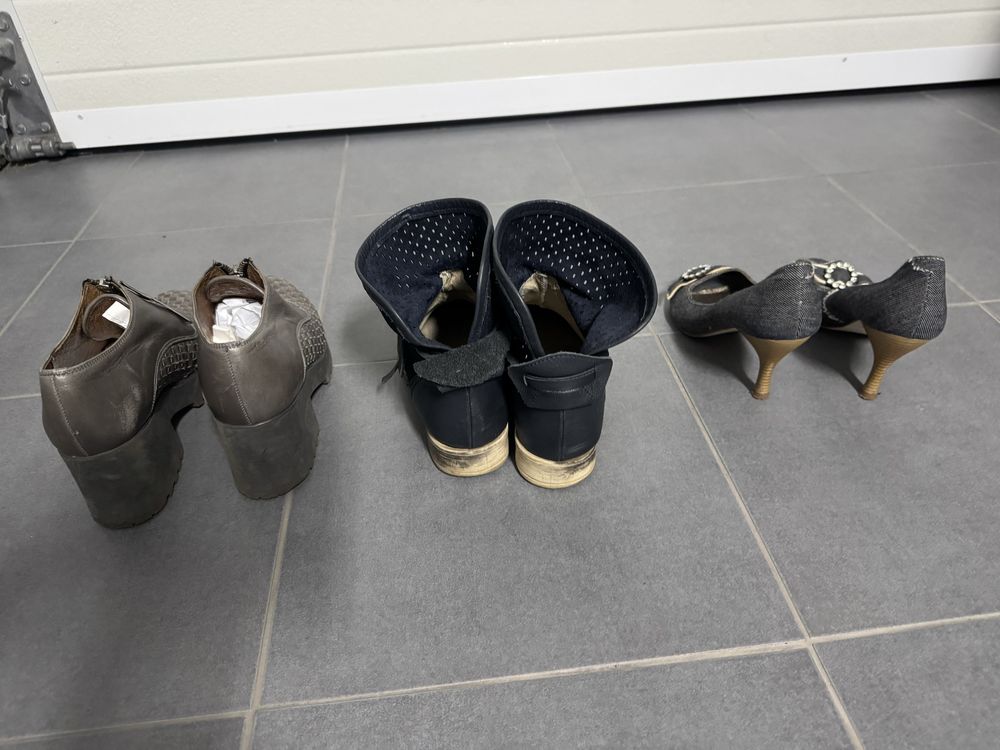 botins compensados loja prof e sapatos ganga e da eureka