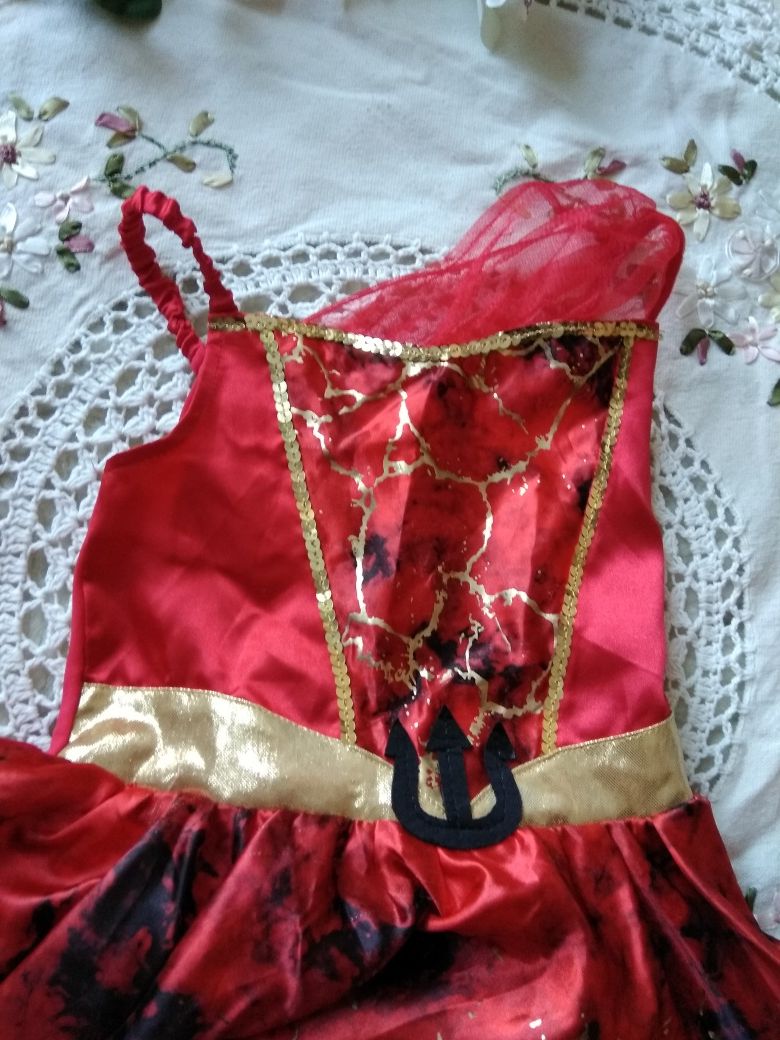 Czerwona sukienka karnawałowa dla dziewczynki Diabolinka, 3-4 ,98-104