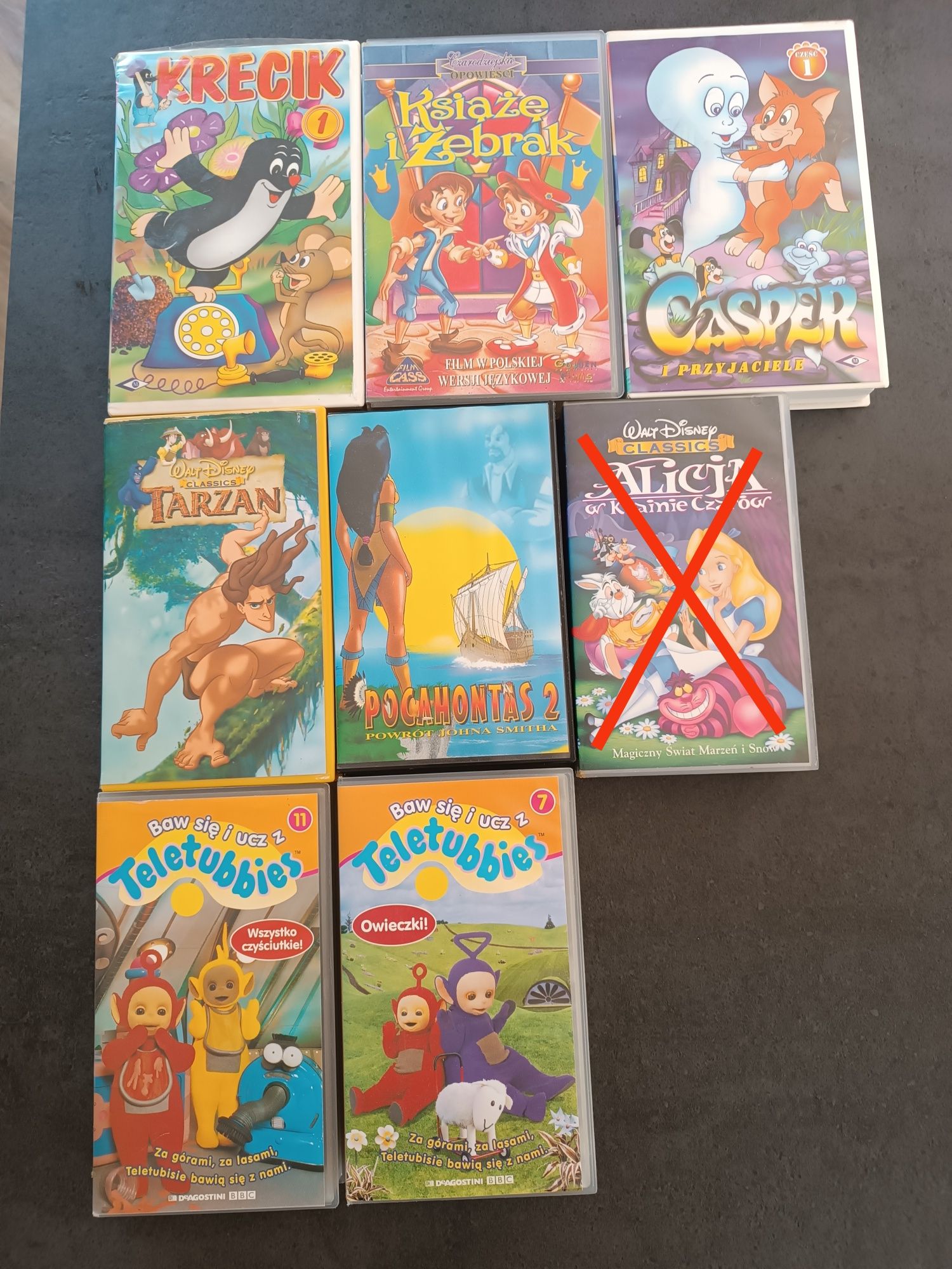 Kasety VHS animacje i bajki dla dzieci