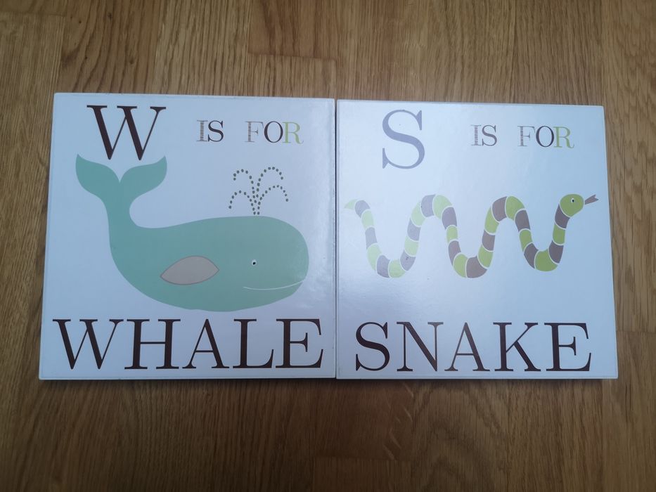 Obrazki do pokoju dziecięcego literka s i w