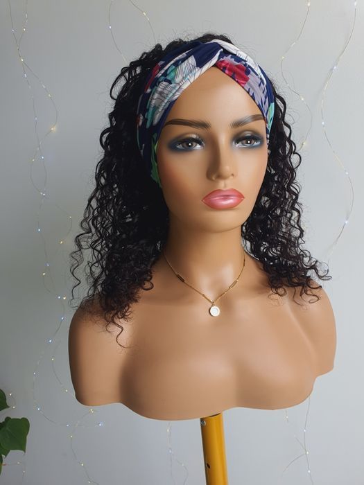 Peruka z włosów naturalnych na opasce loki afroloki OP