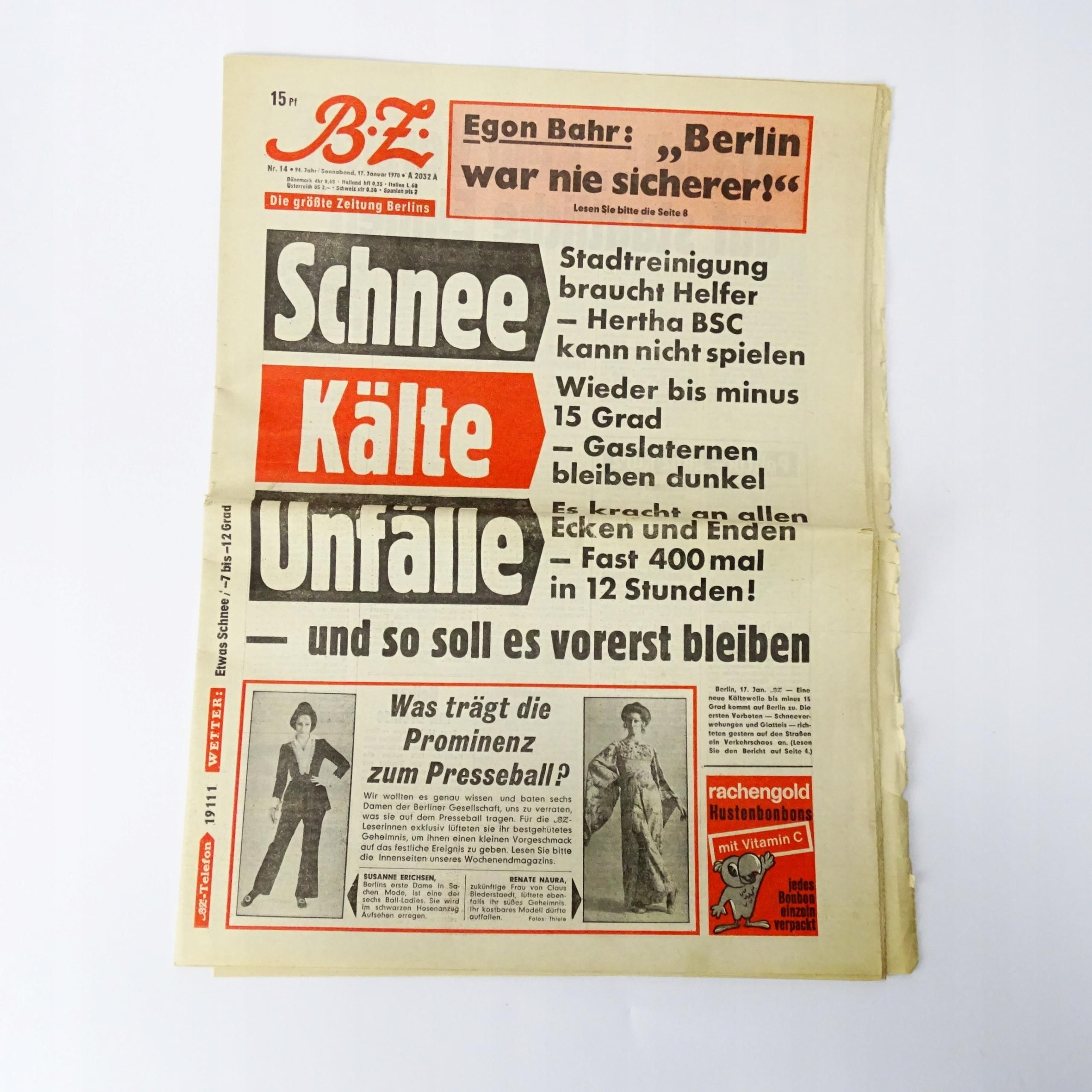 gazeta die großte zeitung berlins 17 styczeń 1970