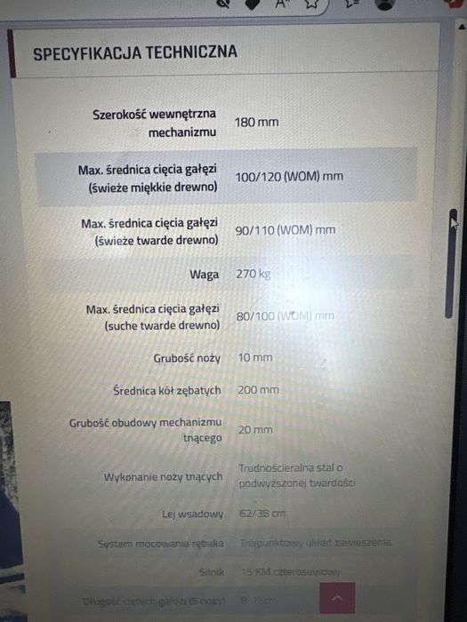 Rębak na Wom i silnik spalinowy Rs 120+Wom