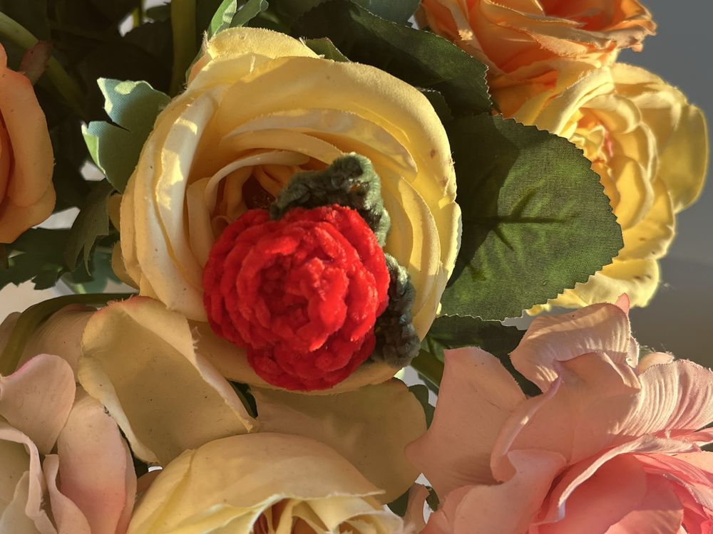 Rosa em crochê.