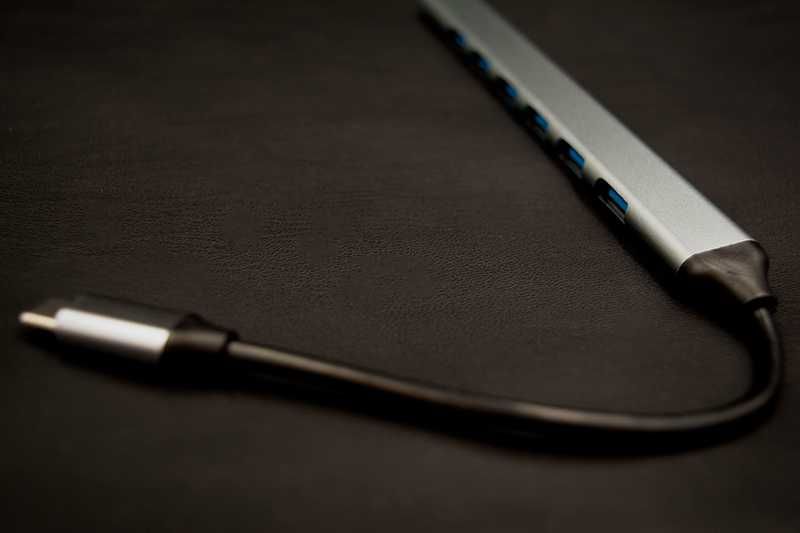 Hub de Expansão USB C com 7 Portas USB 3.0, Novo