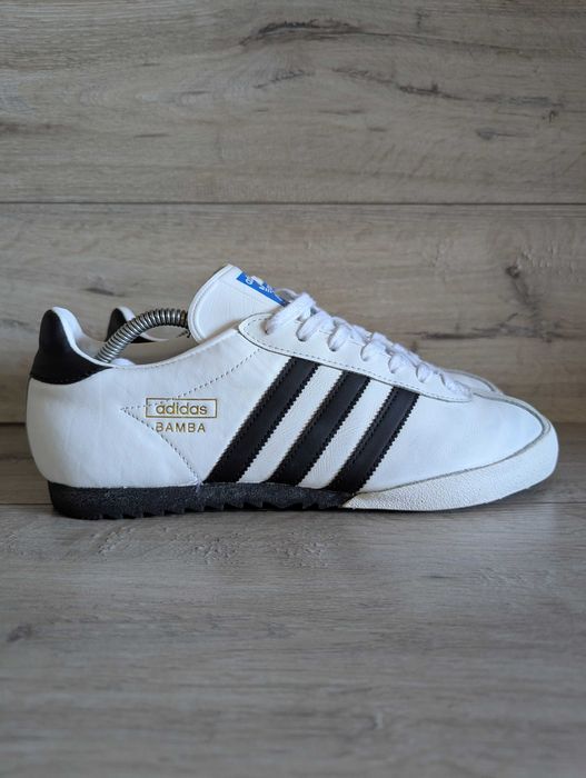 Кожаные белые кроссовки б/у Адидас Adidas Original Bamba 44 р 28,5 см