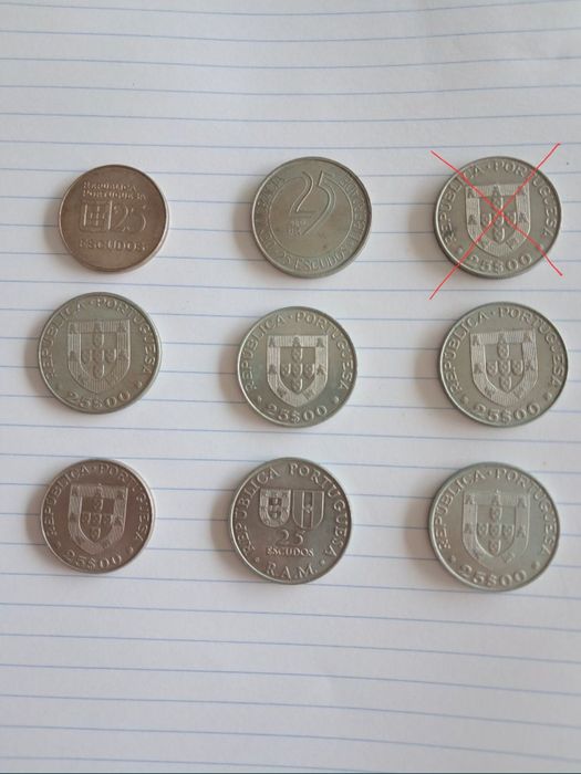 Coleção de 25 escudos portugueses