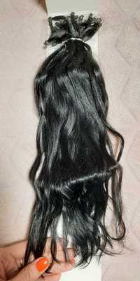 Волосся чорне натуральне в капсулах до 35 см. Повна упаковка.