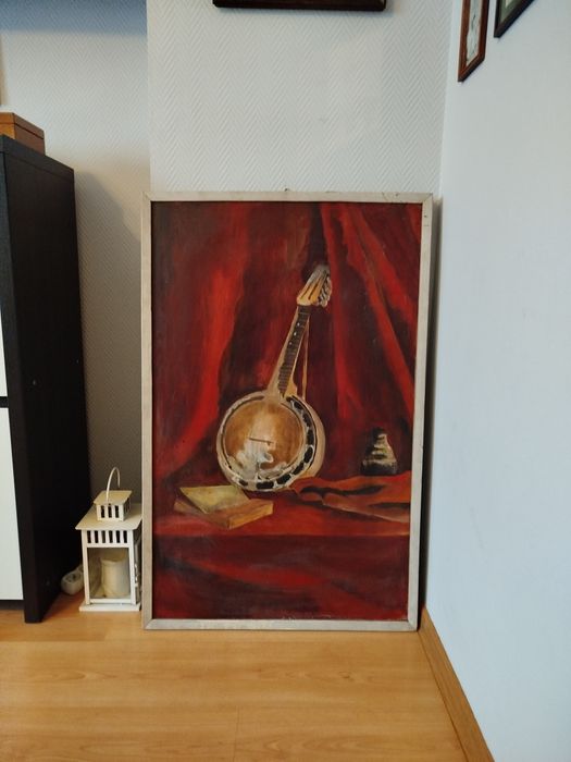 Obraz olejny duży stary BANDŻO