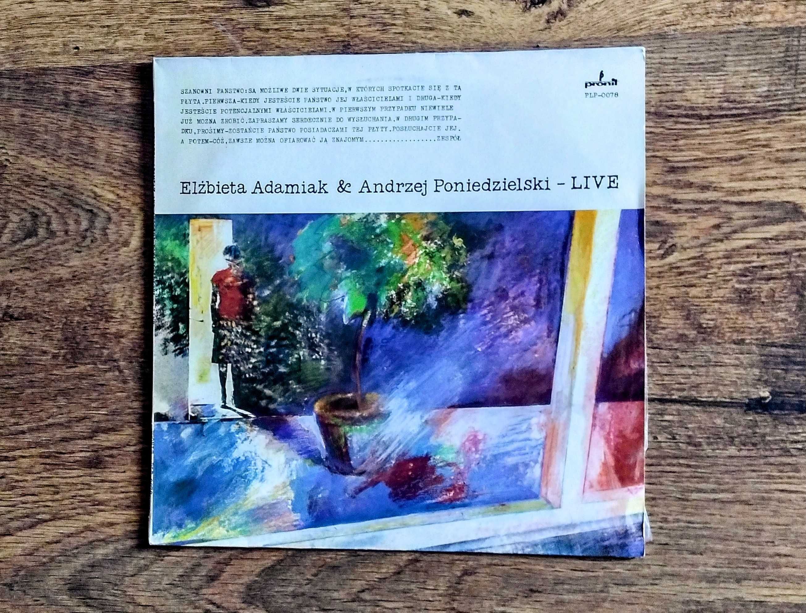 Elżbieta Adamiak & Andrzej Poniedzielski - Live Lp