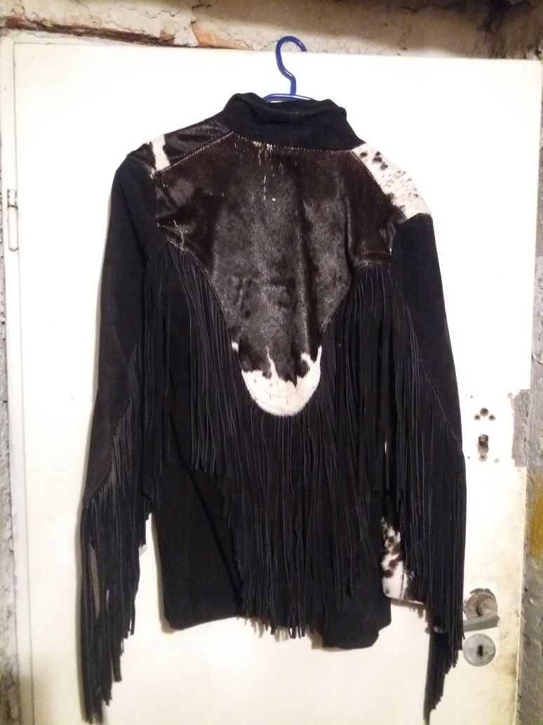 Kurtka western rozm.M gruby zamsz black USA