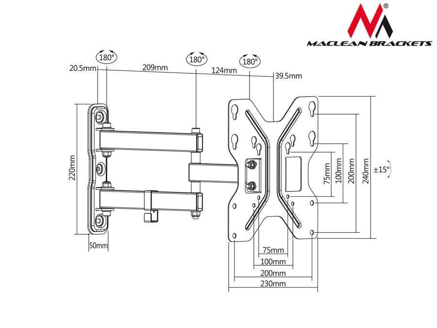 Obrotowy uchwyt wieszak do TV LCD LED 32-52'' Maclean MC-648