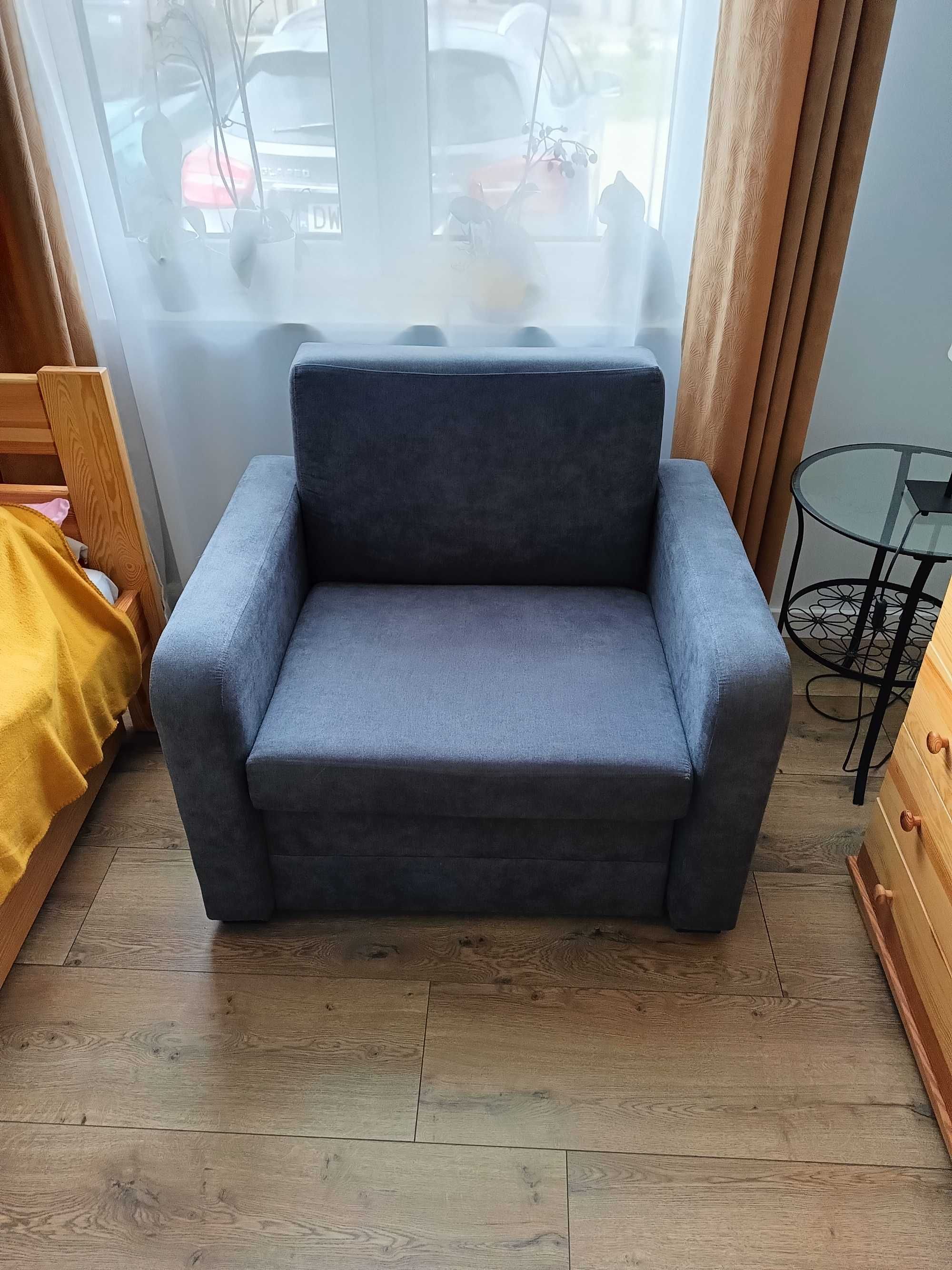 Sofa kanapa fotel szary rozkladana