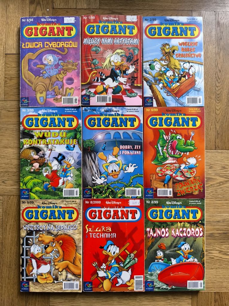 Komiksy Gigant i Gigant poleca 20 szt od 1998 do 2011 kaczor Donald