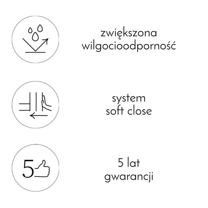Szafka łazienkowa ORiSTO z umywalką 90 cm, biała w połysku