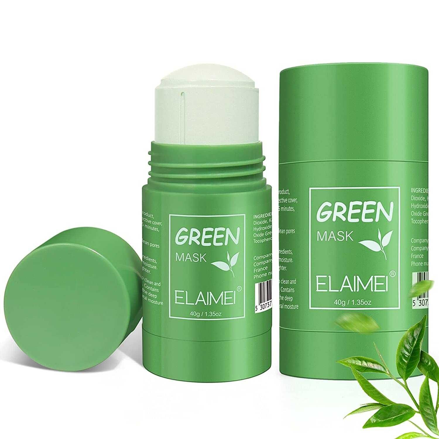 Очищувальна маска-стік з органічною глиною й зеленим чаєм ,40г, unisex