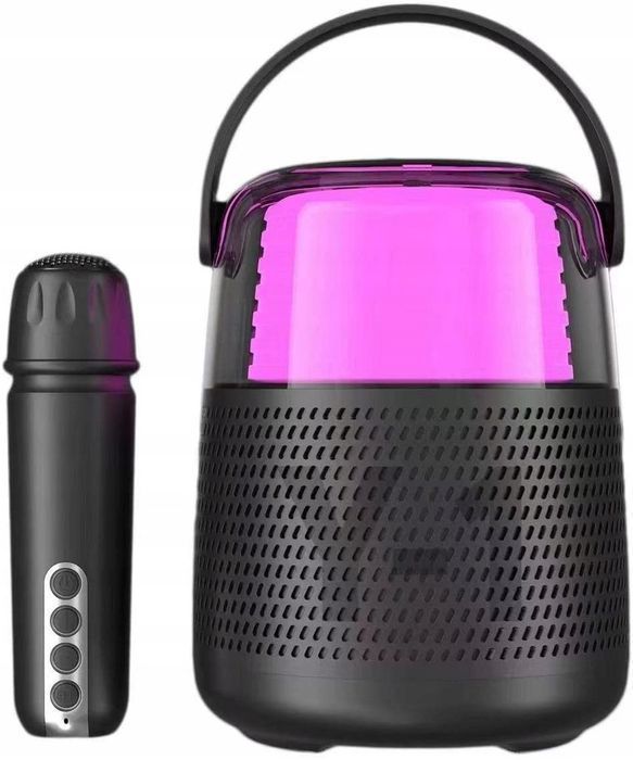 Głośnik Przenośny Bluetooth 16W Światło RGB Mini Karaoke Mikrofon