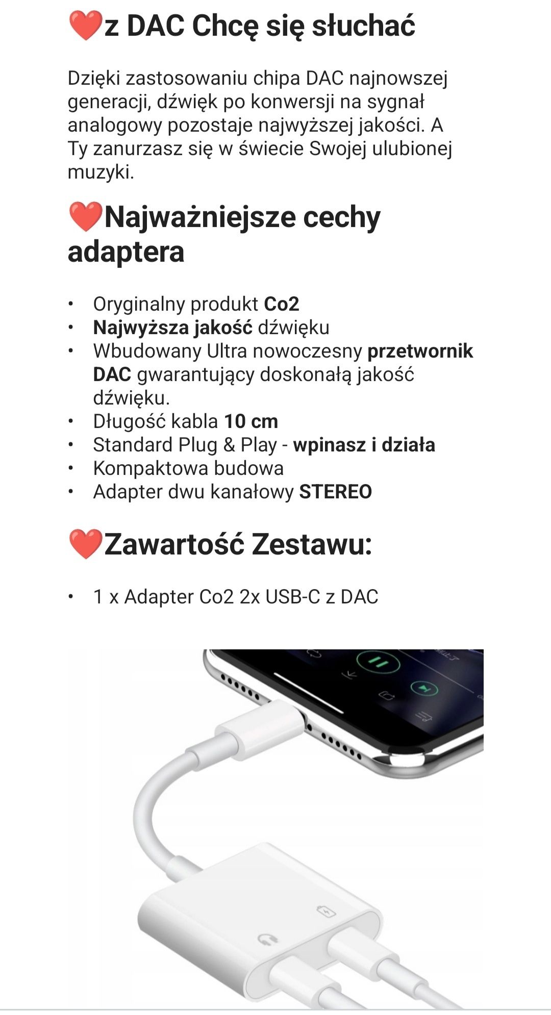 Adapter USB c do telefonów nowy z gwarancją