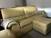 Conjunto sofas e apoio de pés (sofa cama)