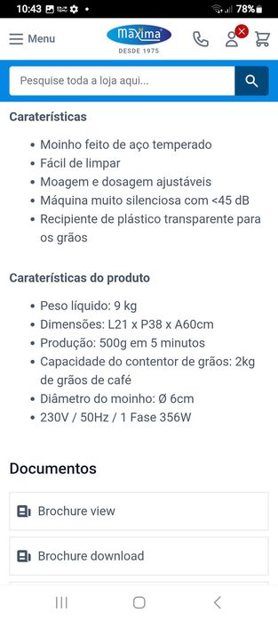 Moinho de café   com dosiador sensor