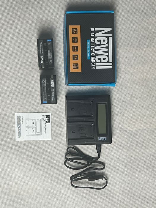 Zestaw Newell NP-F970 + ładowarka Dual LCD – do kamer i lamp LED