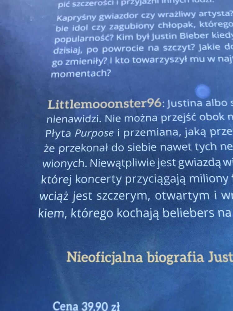 Książka Littlemooonster96, Justin Bieber