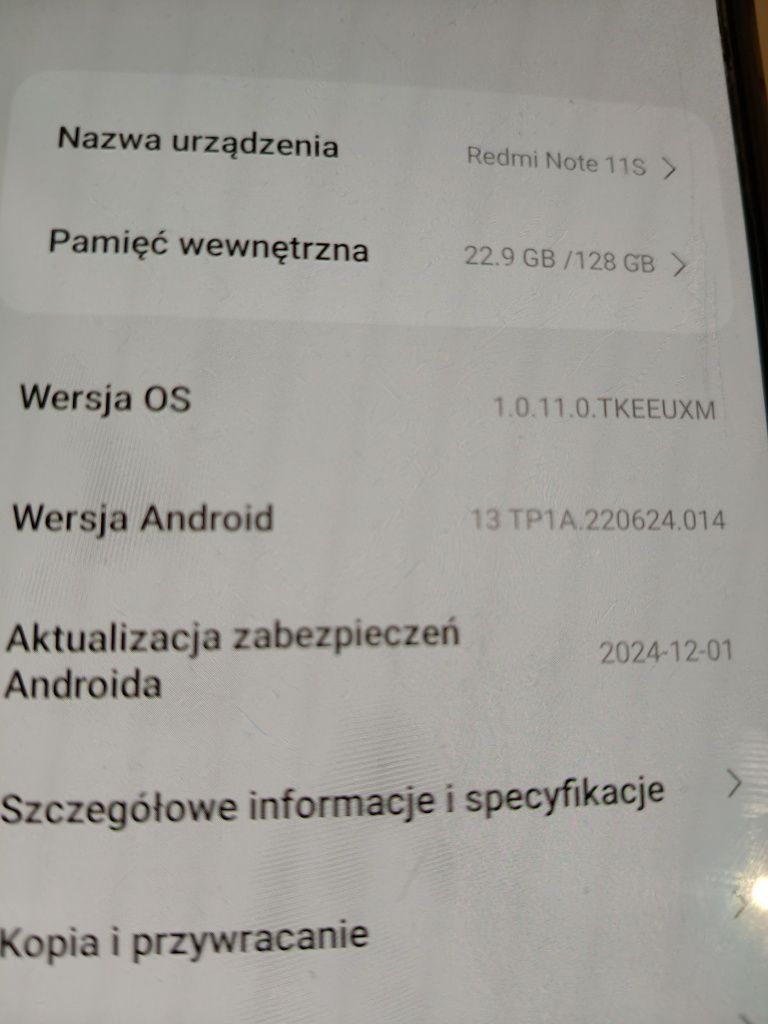 Sprzedam tel redmi note 11 s