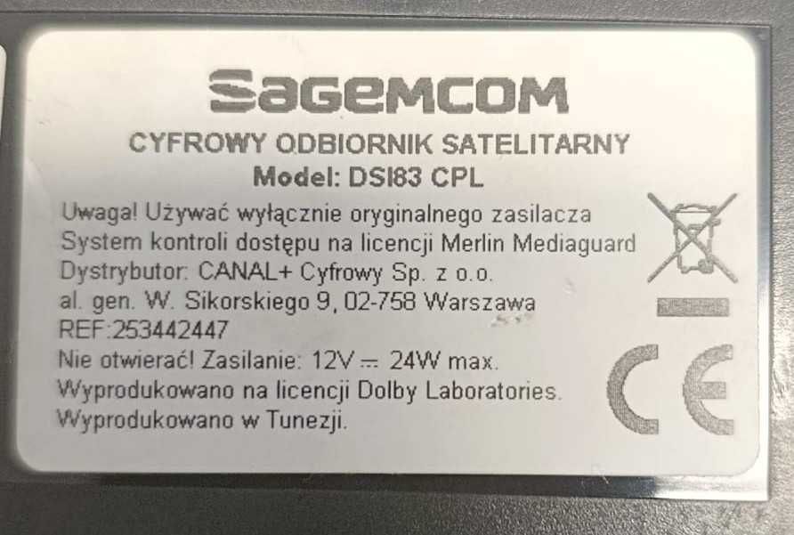 dekoder Sagemcom DSI 83 CPL