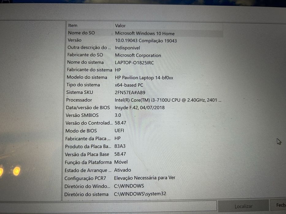 PC HP Pavillion 14, I3-7100U