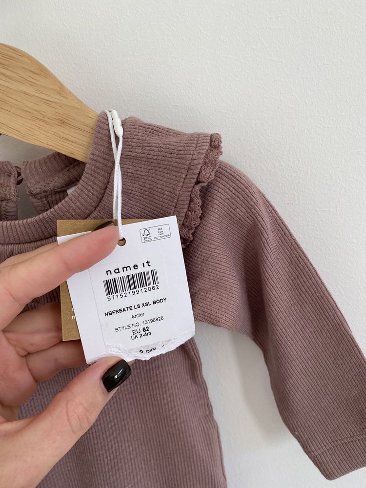 Body name it 62 wrzosowe kołnierzyk prążkowane jak newbie